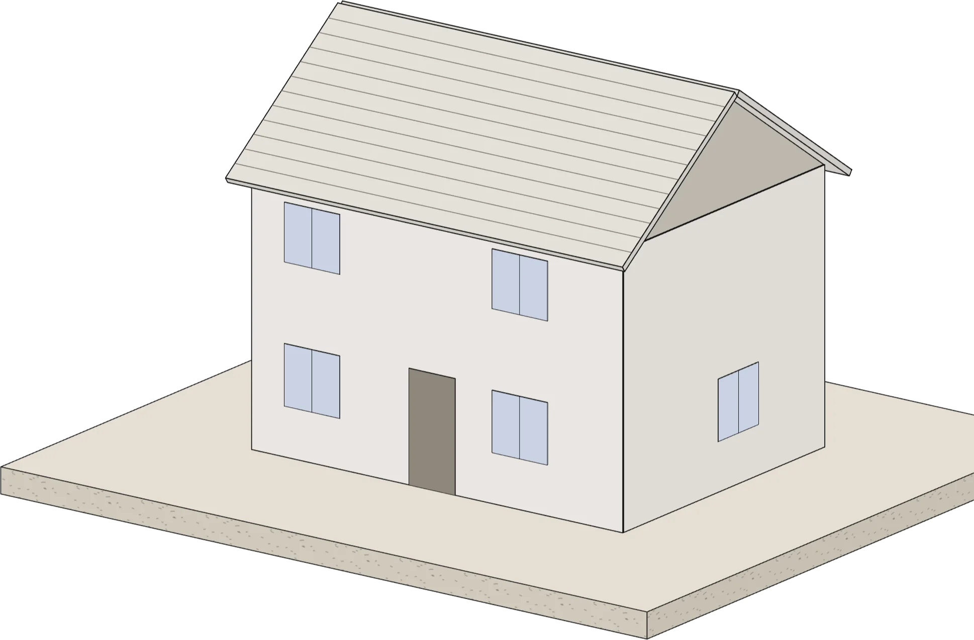 Maison à étage achevée et enduite après la reprise d’un chantier abandonné (illustration de principe).